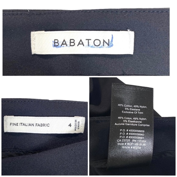 BABATON Fine Italian Fabric Skinny Pants Trousers In Black Size 4 - Picture 6 of 8